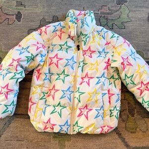 Perfect Moment - Colorful Star Print Girls Puffer Coat